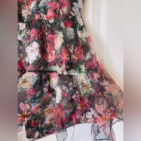 NWT $595 Alice + Olivia Vernita Silk Puff Sleeve Mini Dress - Picture 8 of 8